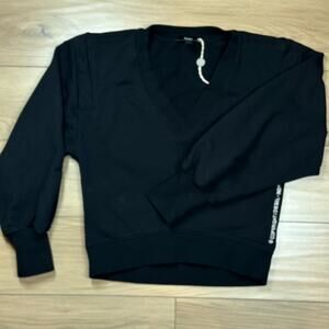 Diesel Black V-Neck Cotton Sweatshirt